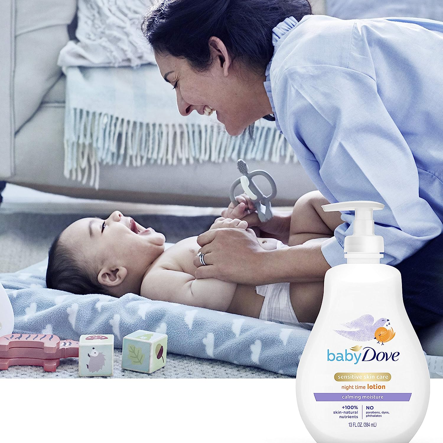 Baby Dove Sensitive Skin Care Baby Lotion For a Soothing Scented Lotion Calming Moisture Hypoallergenic and Dermatologist-Tested 13 oz - Image 6